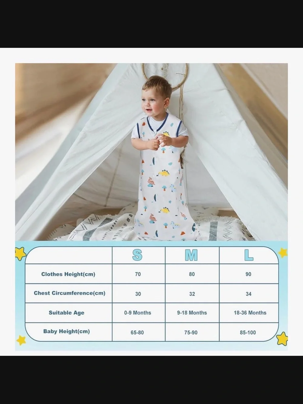 Lanjue Baby Sleeping Bag, Summer Sleeveless Baby Sleep Sack Size S NWT #Lux-E